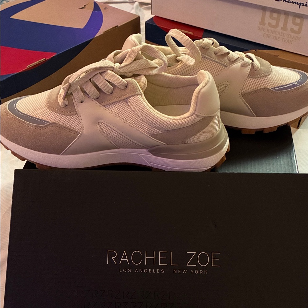 Rachel Zoe Tan and Cream Casual Sneakers